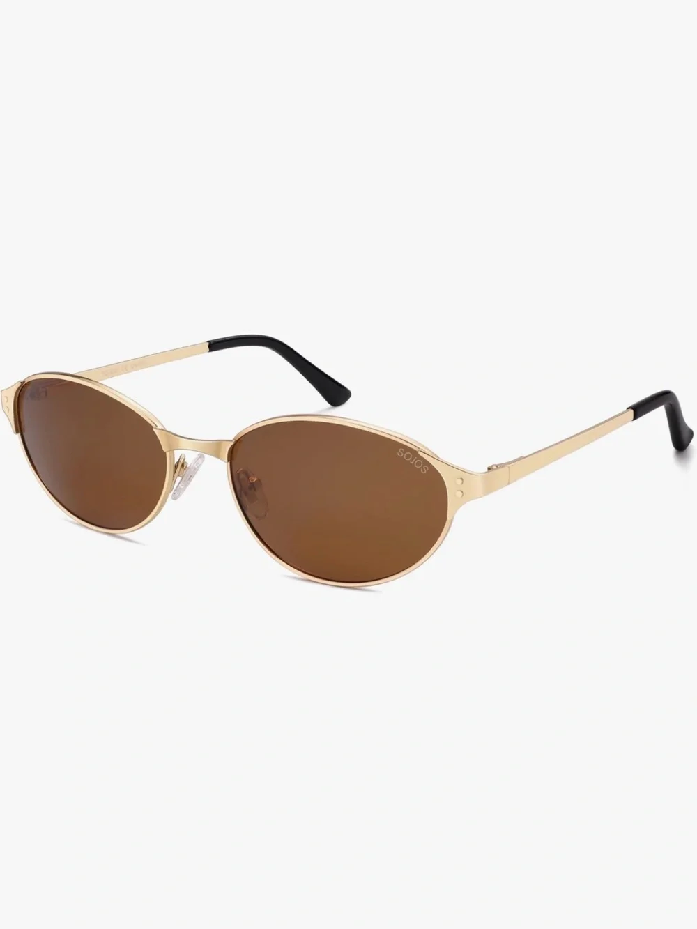 SOJOS Gold Frame Brown Lens Cat-Eye Sunglasses - Women